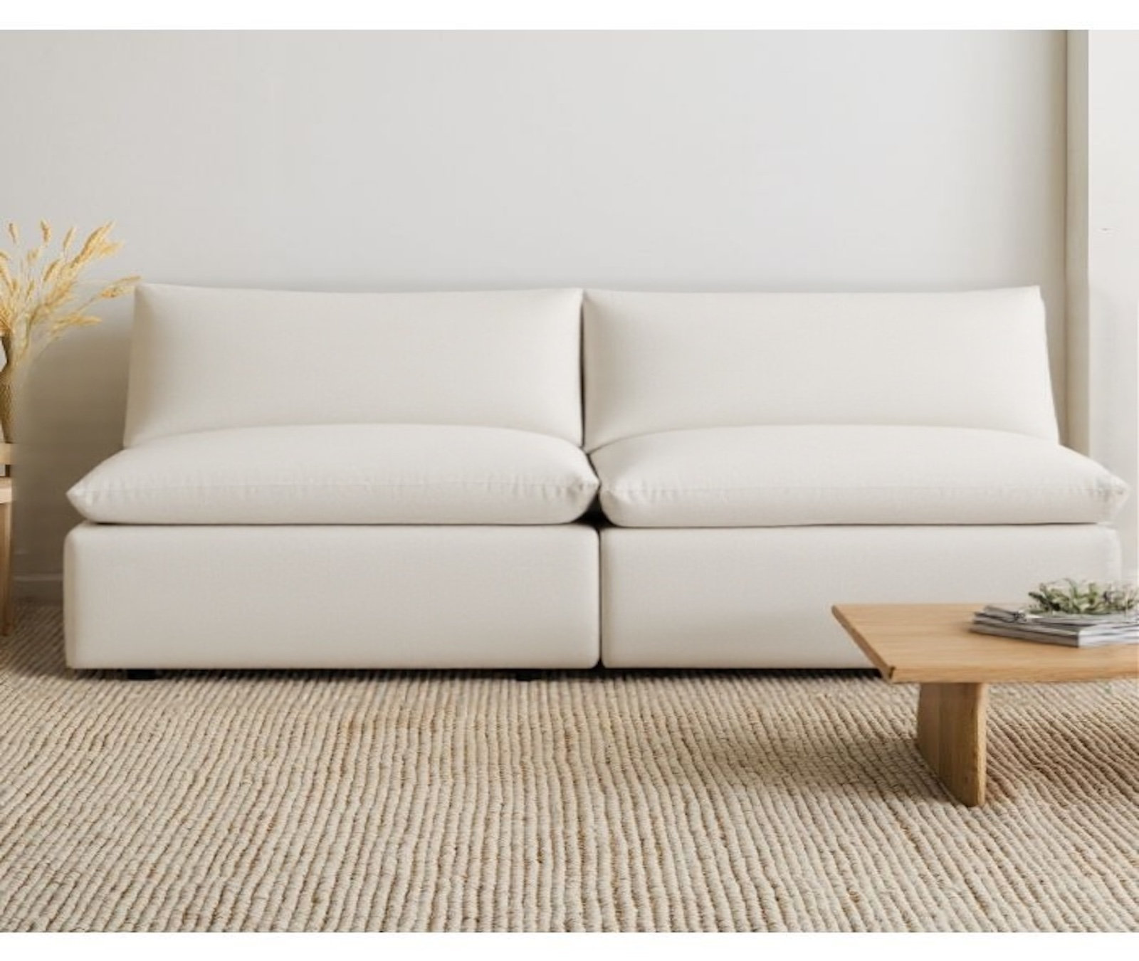 Annabella 81" Modular Sofa, Effie Linen Performance Weave