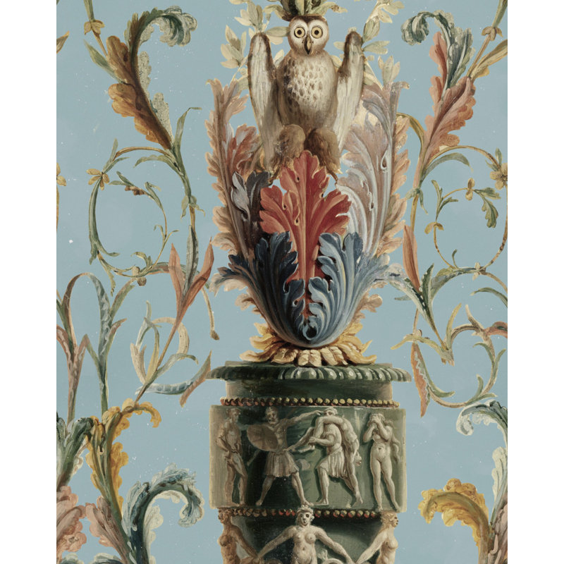 The Transylvanian Manor Floral Non-Pasted Matte Wallpaper Roll, Blue/Green/Red
