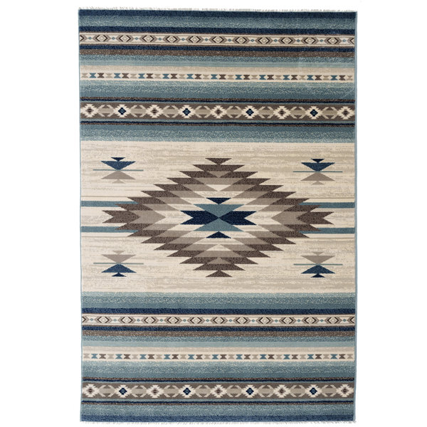 Union Rustic Keimara Machine Woven Performance Gray Rug | Wayfair