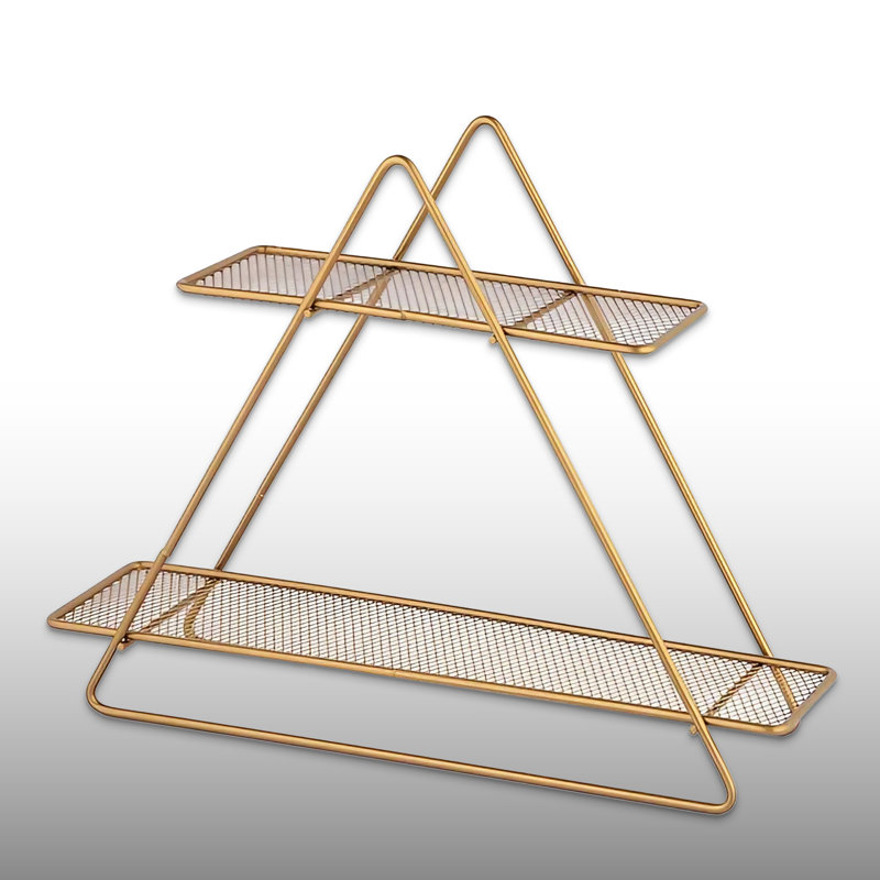 2-Tier Metal Triangle Wall Shelf