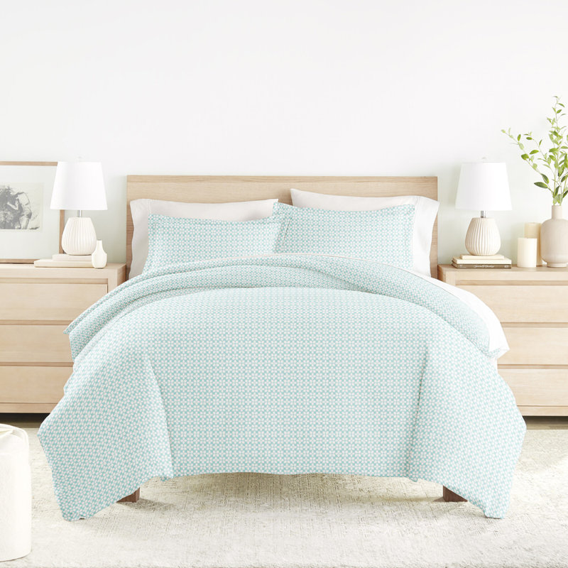 Ensemble de housse de couette en microfibre à motif de literie ultra douce, Housse de couette pour très grand lit et 2 taies 