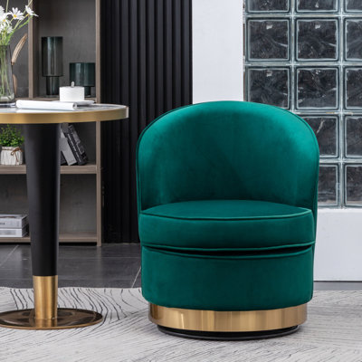 Siège pivotant - Revêtement en velours, style moderne, fauteuil confortable, construction