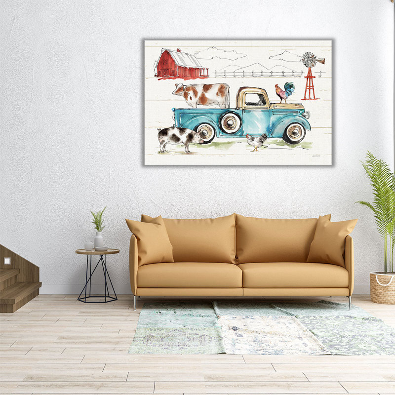 «Down on the Farm I No Words», reproduction d'art sur toile, H 20 po x l 30 po