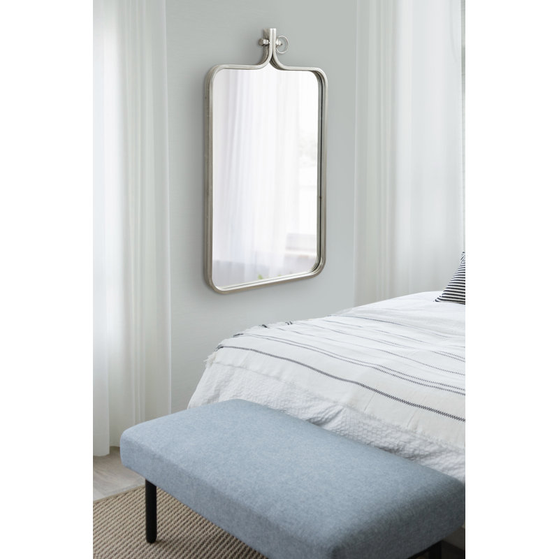 Ristaino Metal Mirror, Silver, 35" x 20"