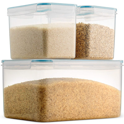 Extra Large Rice Container Food Storage Containers For Rice, Baking Supplies, Or Dry Food(Clear)