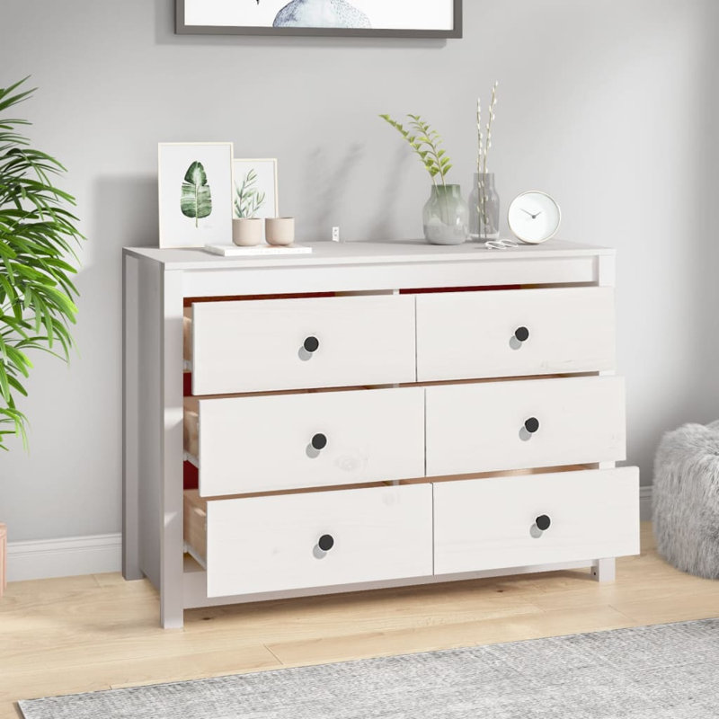 Side Cabinet 100x40x72 cm Solid Wood Pine, White