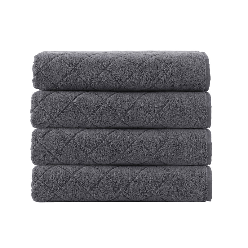 Ensemble de serviettes en coton Elian, Anthracite