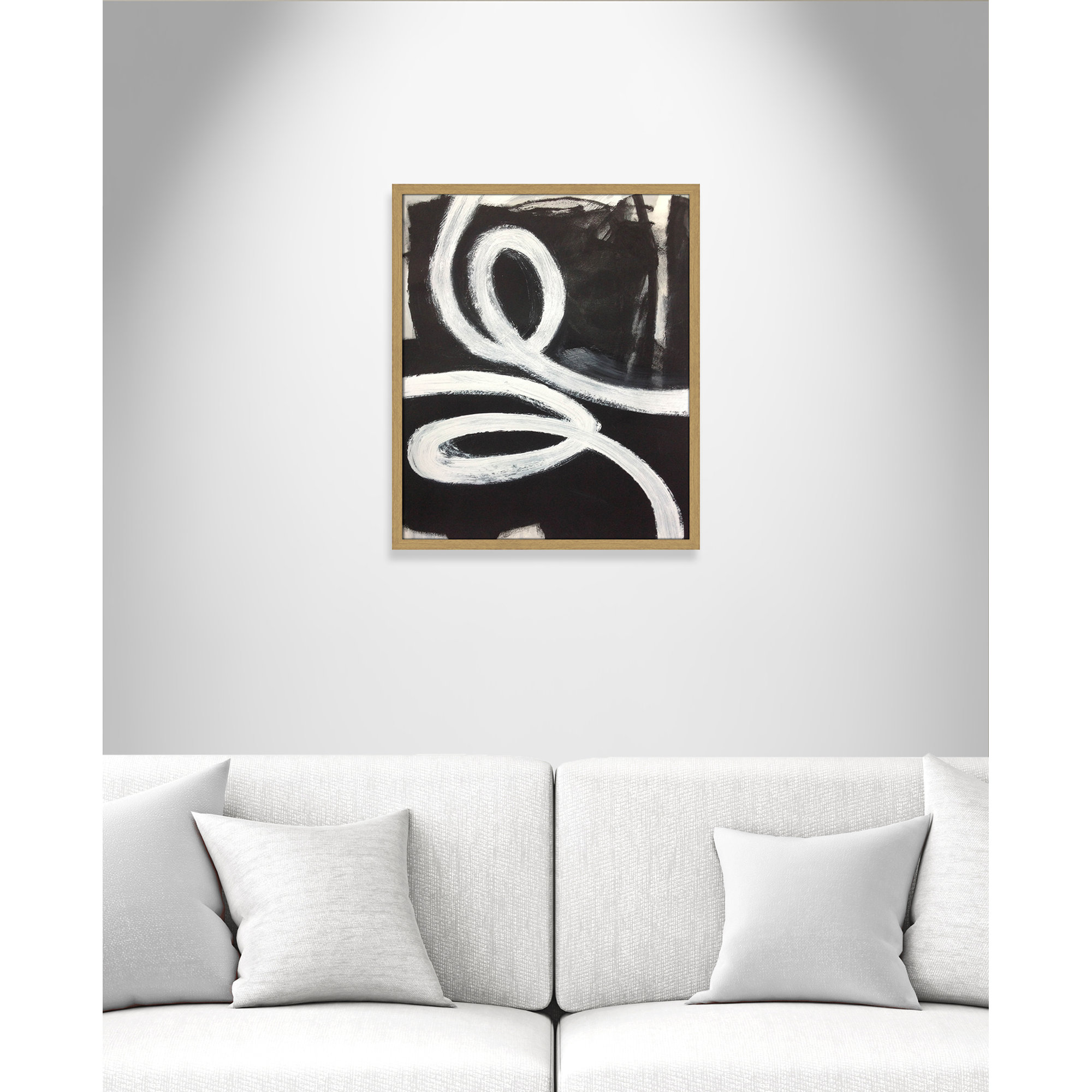 Swirly Swirls I by Casa Fine Arts, Natural Slim Unmatted Picture Framed, 25.5" H x 21.5" W x 0.75" D