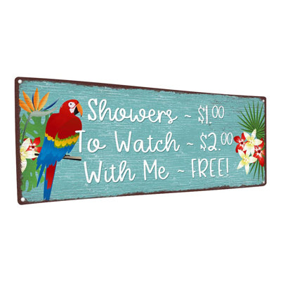 " Tropical Showers Price List Metal Sign "