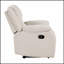 Chaise inclinable moderne avec tissu texturé, accoudoirs à plateau-coussin et structure en bois massif pour le confort du salon-1136202356
