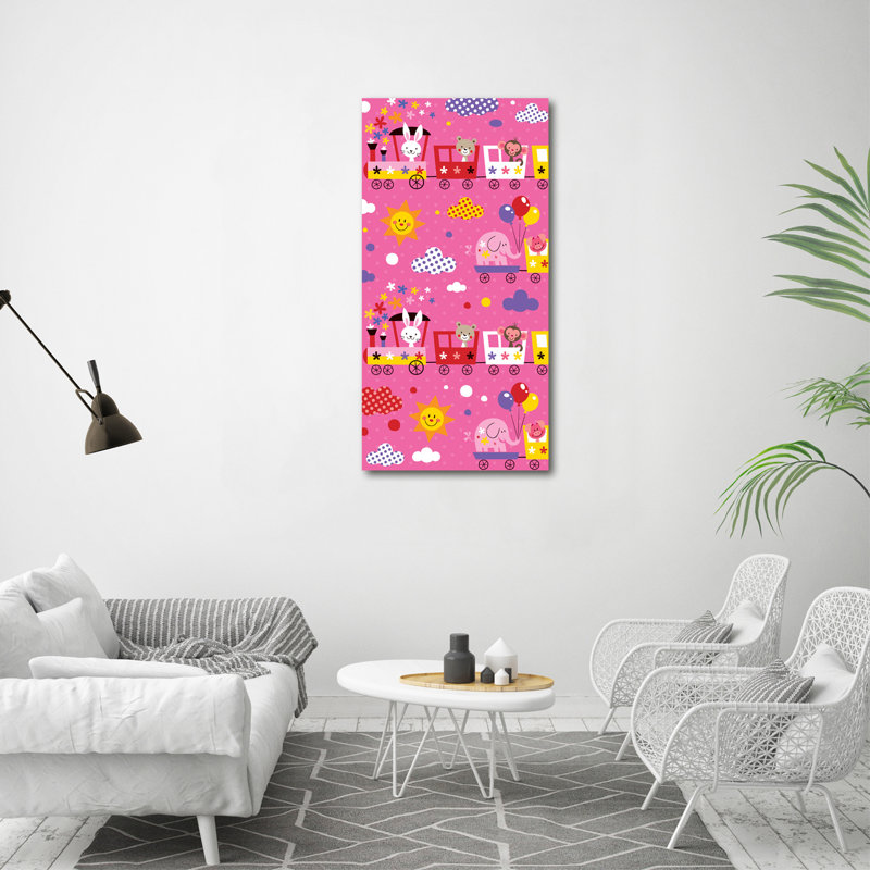 Cheerful Train - Wrapped Canvas Print