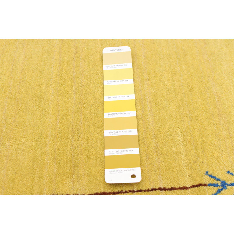 Tapis oriental doré clair en laine noué à la main Freddye