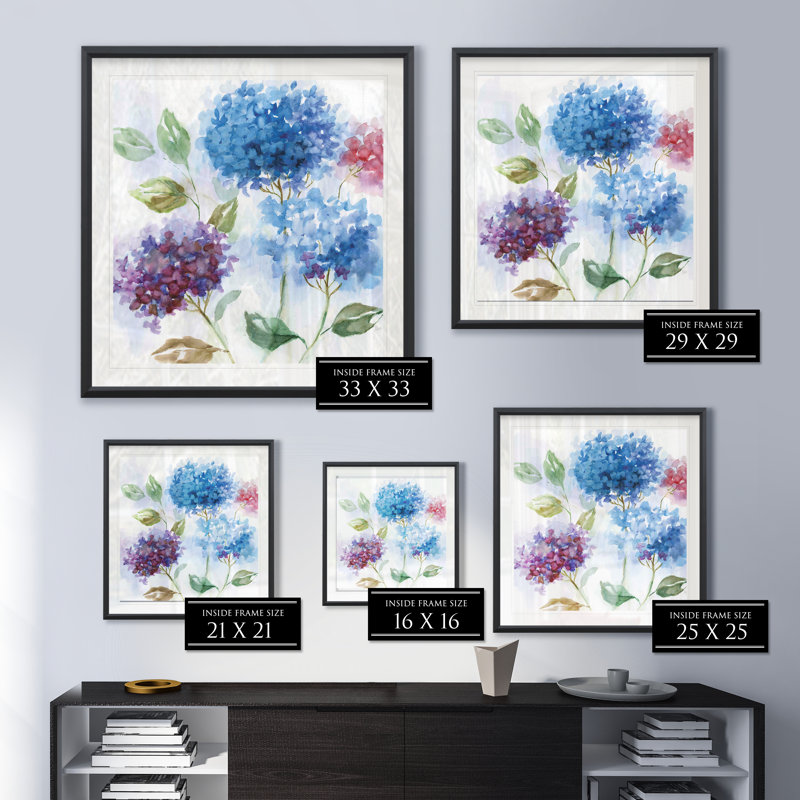 Hydrangea Harmony I - reproduction de cadre photo, H 30,5 po x l 30,5 po x P 1,5 po