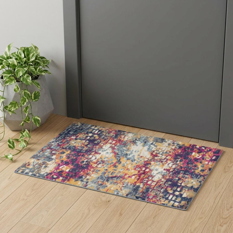 Tapis bleu et ivoire Raenae, Rectangle 2 pi x 4 pi