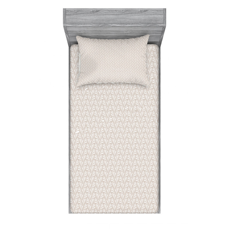 Microfiber Patterned Fitted Sheet, Twin XL Fitted Sheet with 1 Pillowcase
