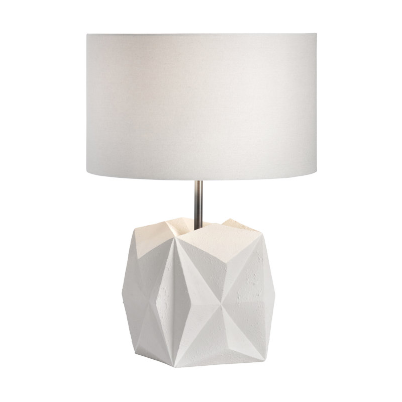 27" Resin Table Lamp With Gray Shade