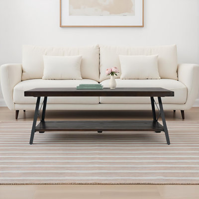 Table basse en bois massif avec rangement Laguna