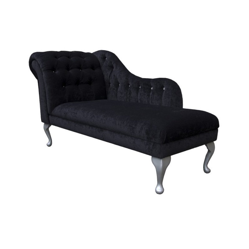 Upholstered Chaise Lounge, Grey