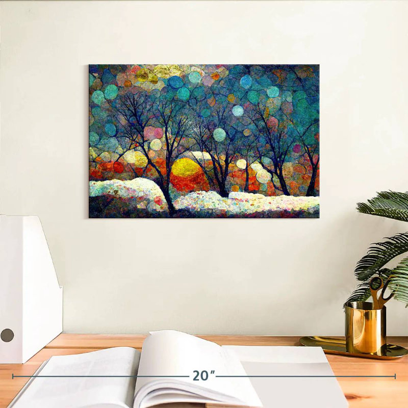 Couleurs abstraites des arbres d'hiver, H 8 po x l 12 po