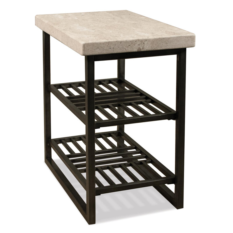 Stone Top End Table with Storage