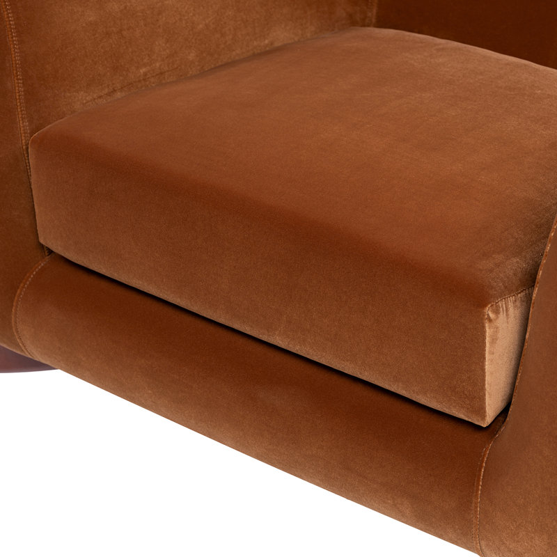 Amala Upholstered Barrel Chair, Orange Velvet