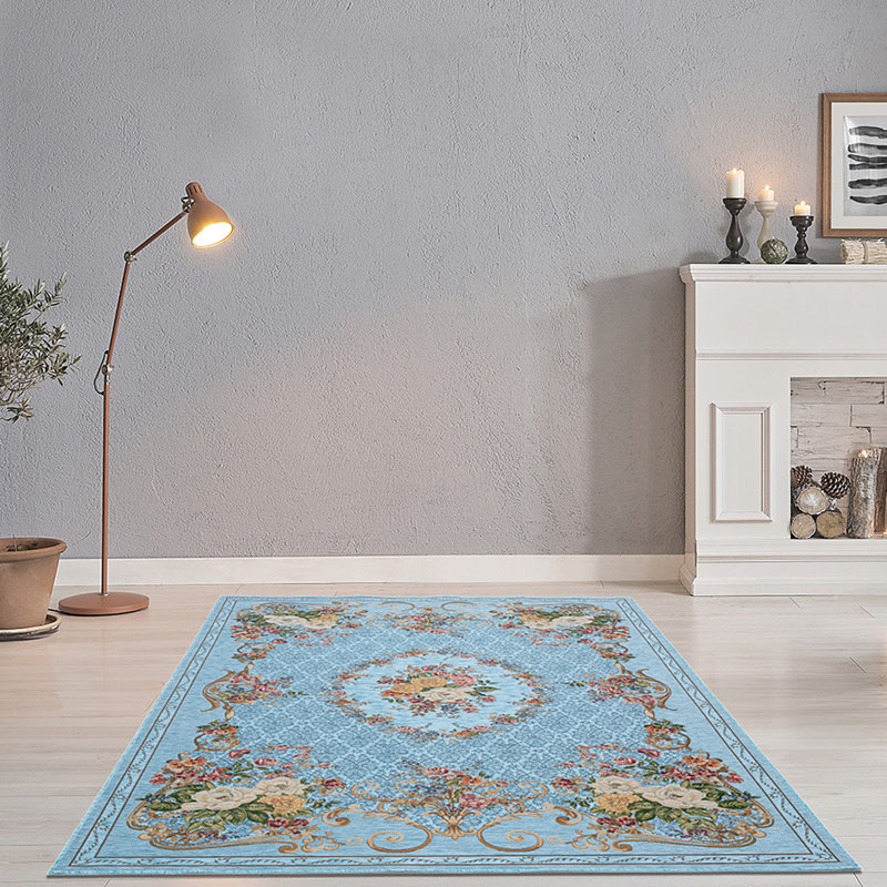 Flomi Florence Machine Woven Turquoise Rug, Rectangle 200 x 290cm
