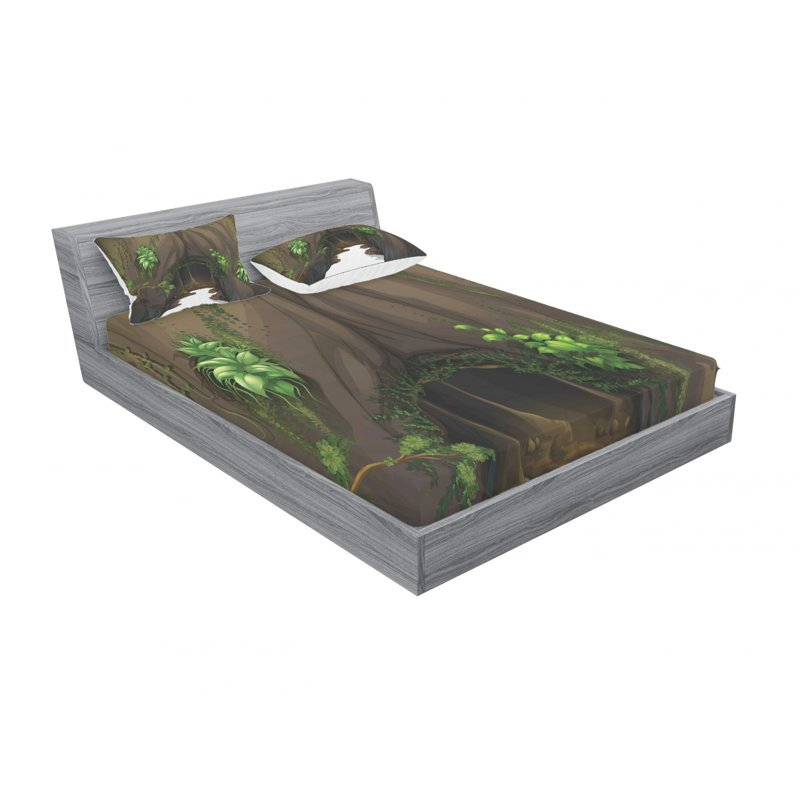 Ensemble de draps Tree Cave, Ensemble de drap pour grand lit avec drap-housse