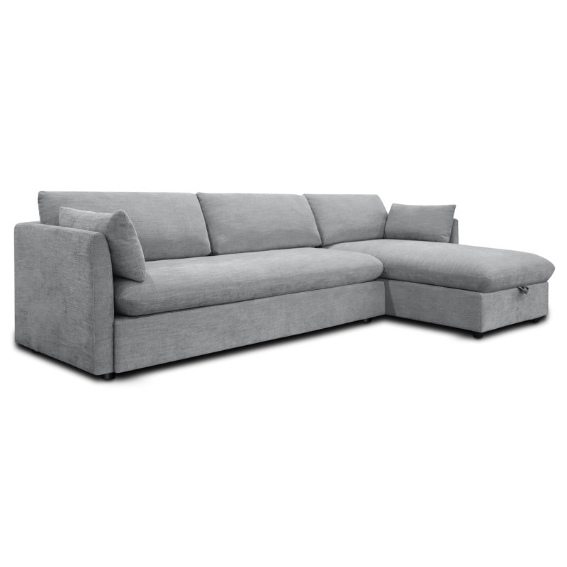 Canapé-lit modulaire extensible de 119 po Argos, Orienté à droite, Gris matinal