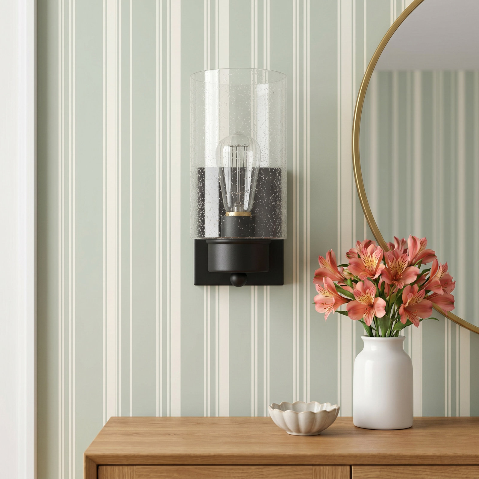 Colada Single Light Dimmable Armed Sconce, Matte Black