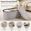 110cm Wide Velvet Oval Footstool Ottoman-914621627
