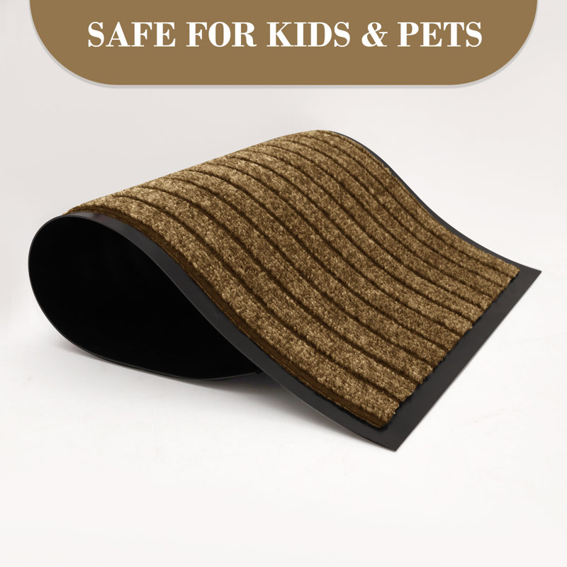 Mavra Non-Slip Indoor Outdoor Door Mat, Brown, 80 x 150