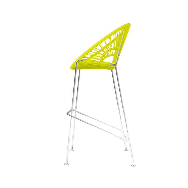 Tabouret 31 ", Chrome, Jaune