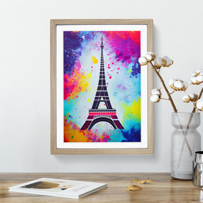 Eiffel Tower Paint Splash No.1 1 Piece Single Picture Frame Wall Art