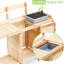 Table de table d'extérieur en bois avec évier