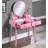 Contemporary Wood Vanity And Stool Set-255645165