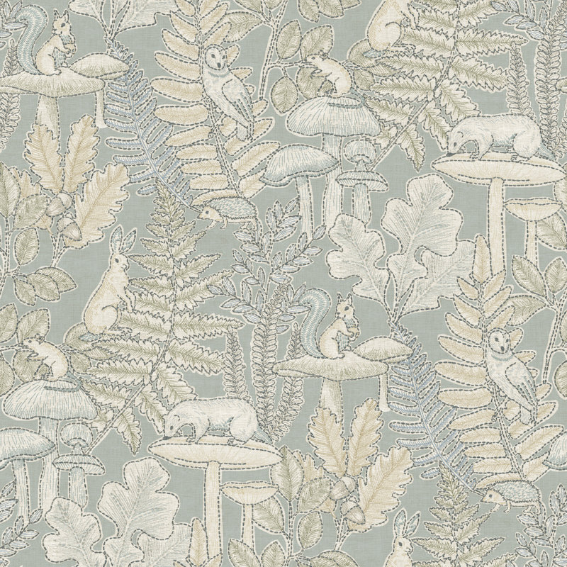 Papier peint Holt Seafoam Woodland, Bleu