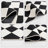 Black Cream Checkered Geometric Woven Base Washable Carpet-51766442