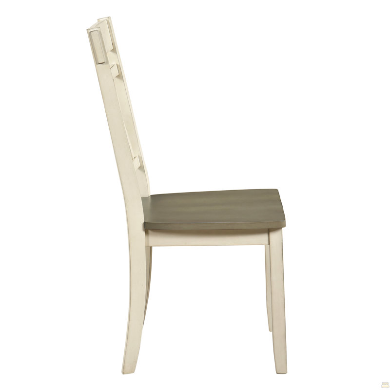 Ensemble de chaises d'appoint 2 pièces, Blanc antique