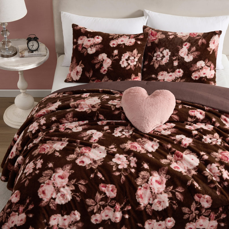 Ensemble d'édredon rose réversible Betsey Johnson, Grand lit