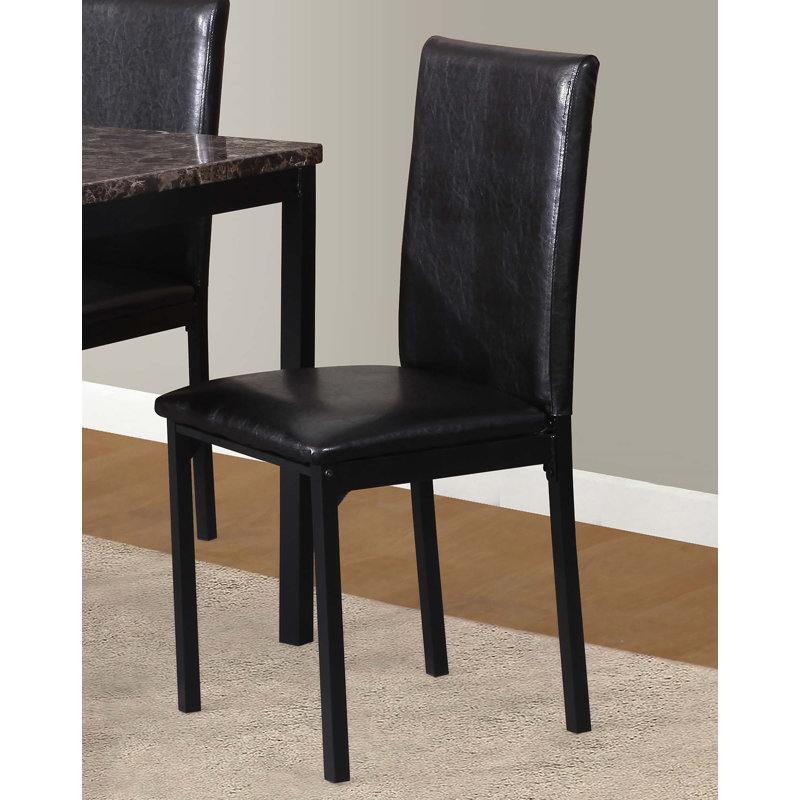 Chaises de salle à manger en similicuir, Noir