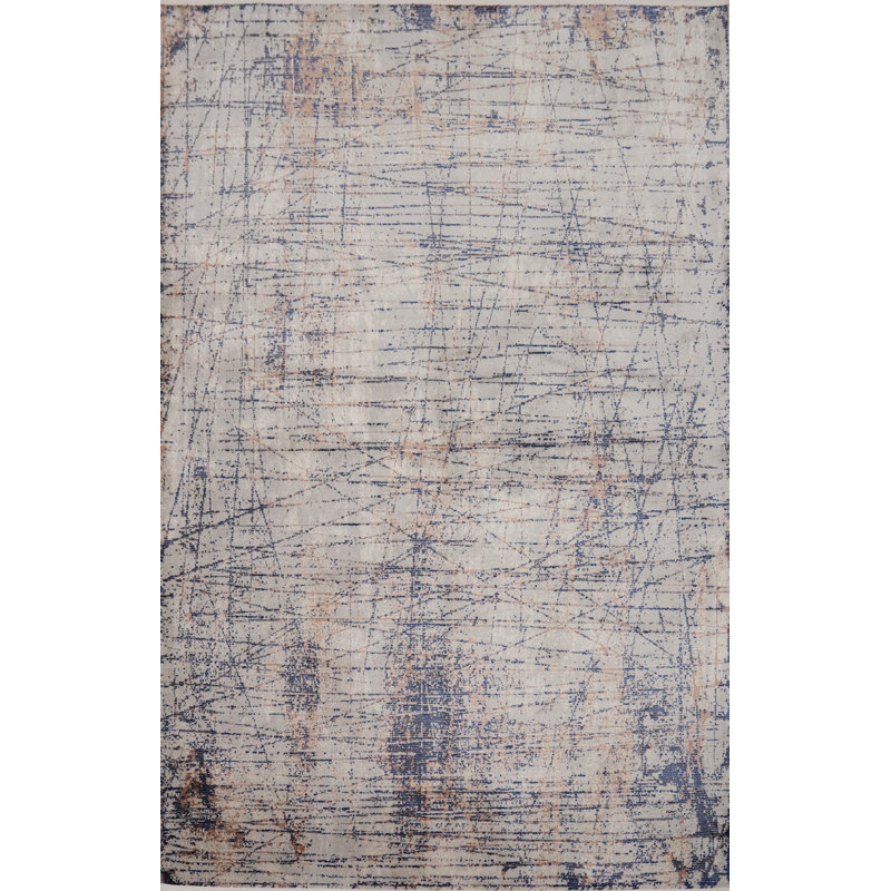 Élégant tapis 5 x 7 avec des motifs abstraits complexes