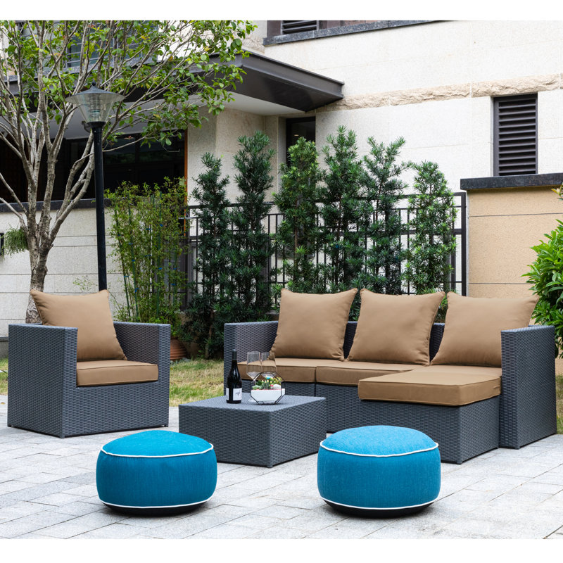 Outdoor/Indoor Deep-Seat Cushion Set, Taupe