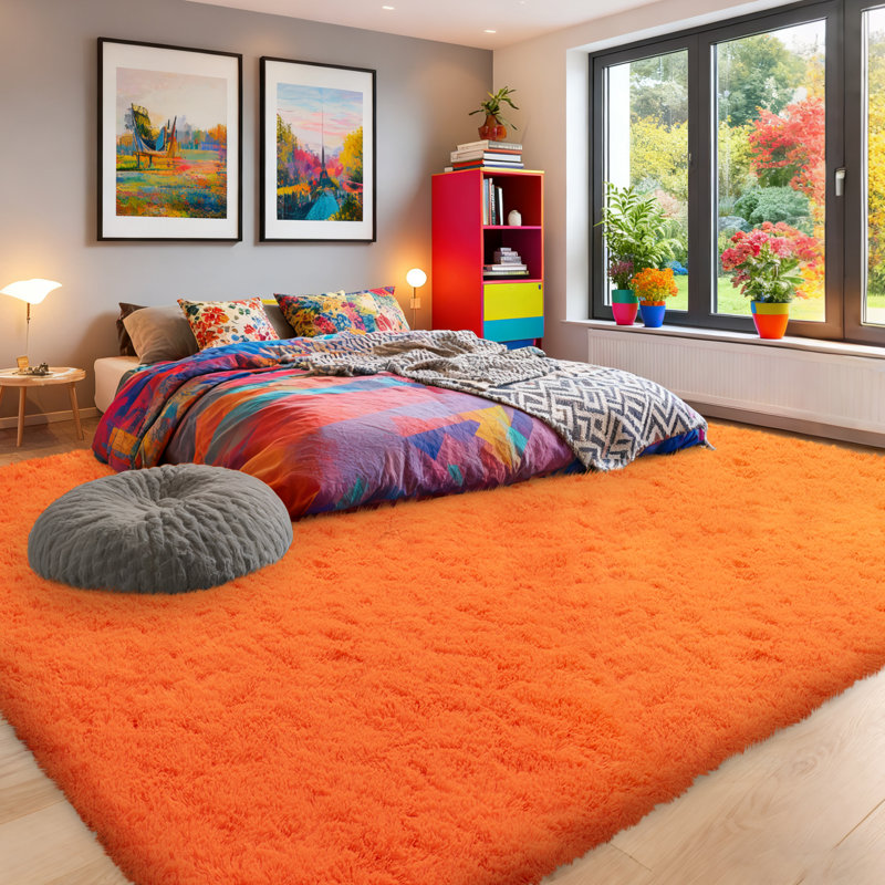 Silk-Cloud Series - Sleek Premium Velvet Area Rug, Ultra-Smooth Touch Silky Microfiber, Non-Slip & Shed-Free Minimalist Shag Rug for Bedroom