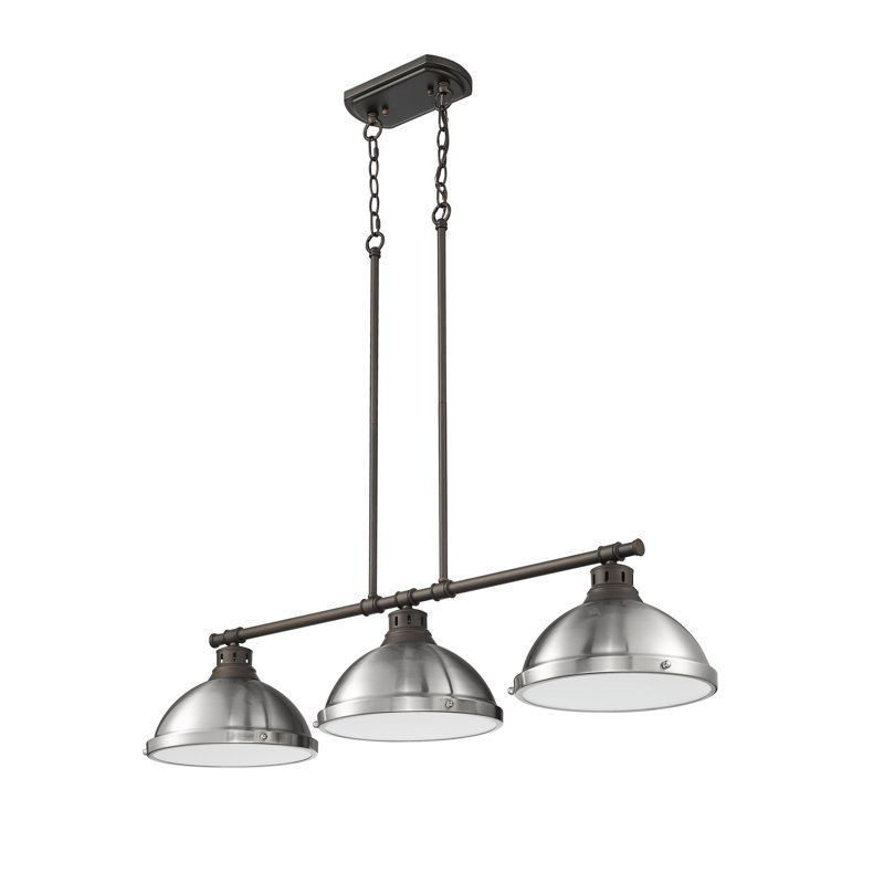 Laramy 3-Light Linear Pendant, Pewer, Rubbed Bronze