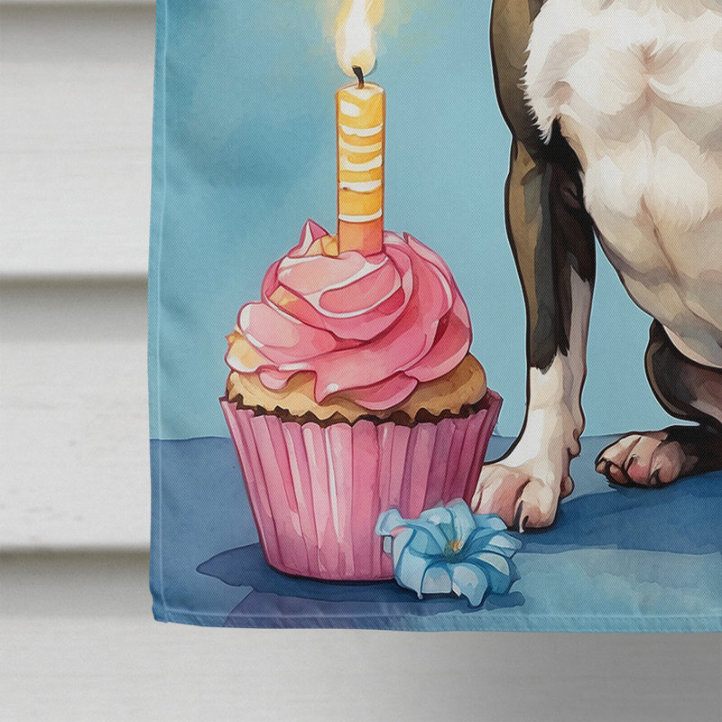 Drapeau «Happy Birthday House», Boston-terrier
