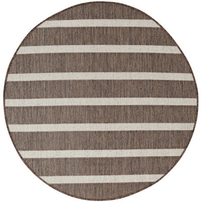  Positano 4' x Round Natural Ivory Modern Rug