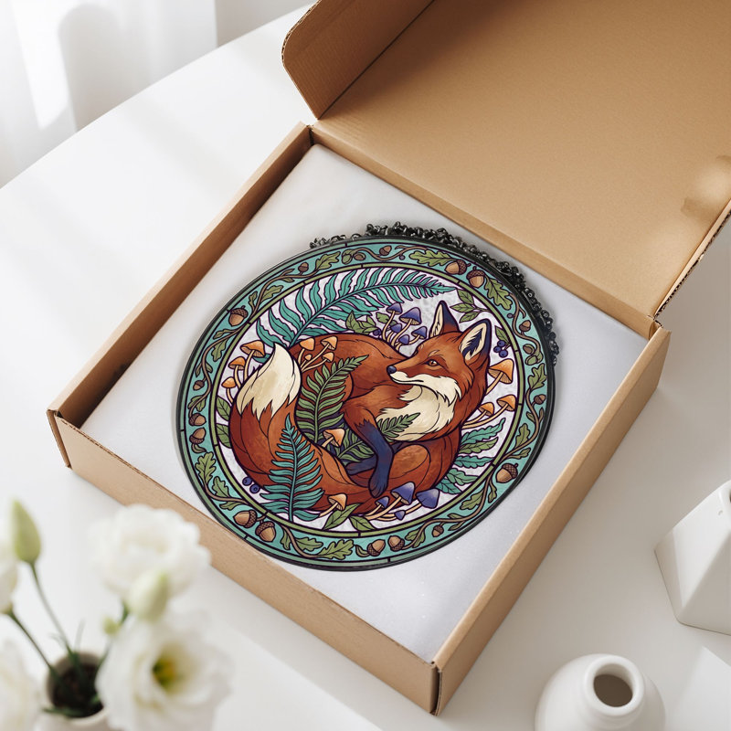 Panneau de vitrail Fox Fern, H 12 po