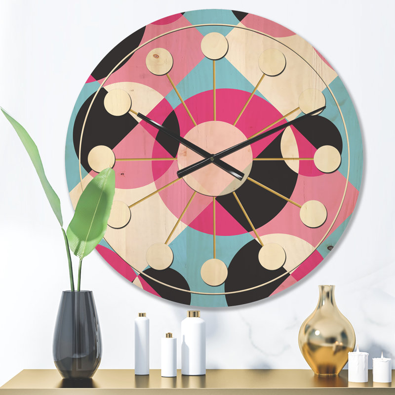 Horloge murale abstraite géométrique I, Moyen
