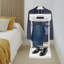 White Freestanding Sturdy Base Wooden Suit Clothes Coat Stand With Drawer