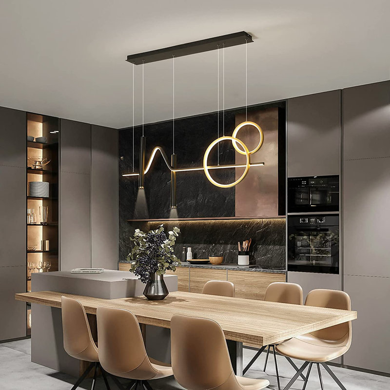 Lorisa 5 - Light Black LED Kitchen Island Pendant